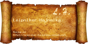 Leipniker Hajnalka névjegykártya